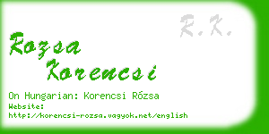 rozsa korencsi business card