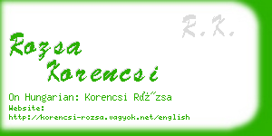 rozsa korencsi business card